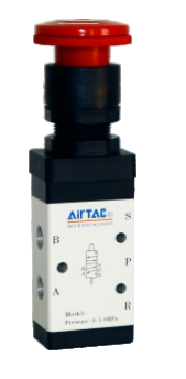 AIRTAC MANUAL VALVES, M3 SERIES LATCHING TYPE&lt;BR&gt;3 WAY 2 POSITION N.C, 1/8&quot; NPT PORTS